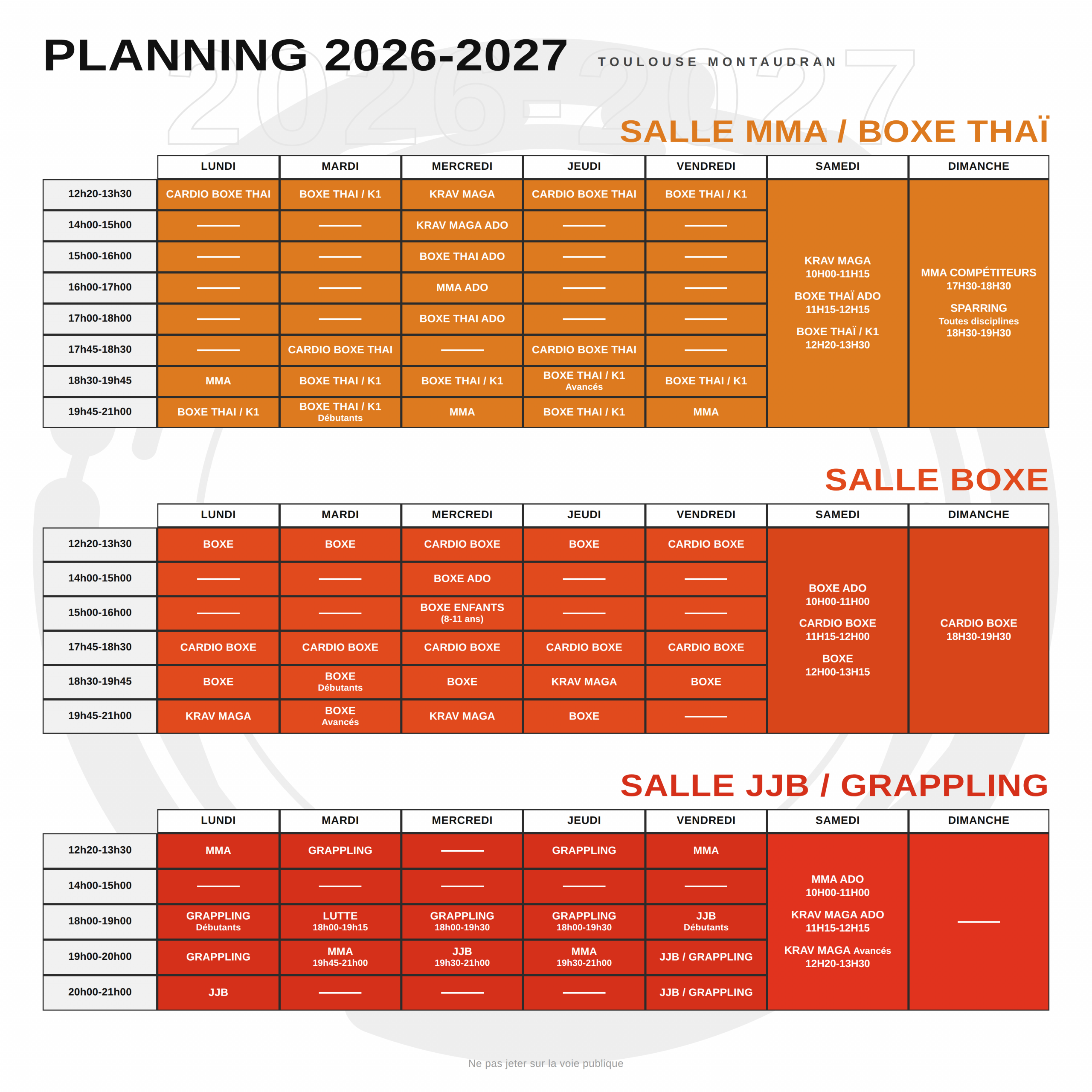 Planning Saison 2026-2027